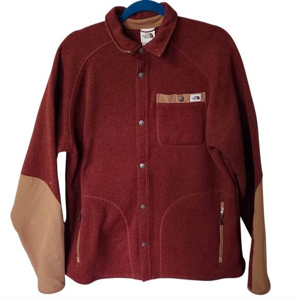 The North Face Red and Tan Leo Gordon Lyon Shacket. Sz. L - Picture 1 of 8